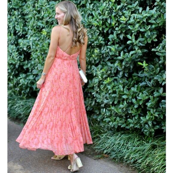 Amur | Chiffon Maxi Dress Pleated Long Flowing Cut Out 6 - Picture 10 of 14